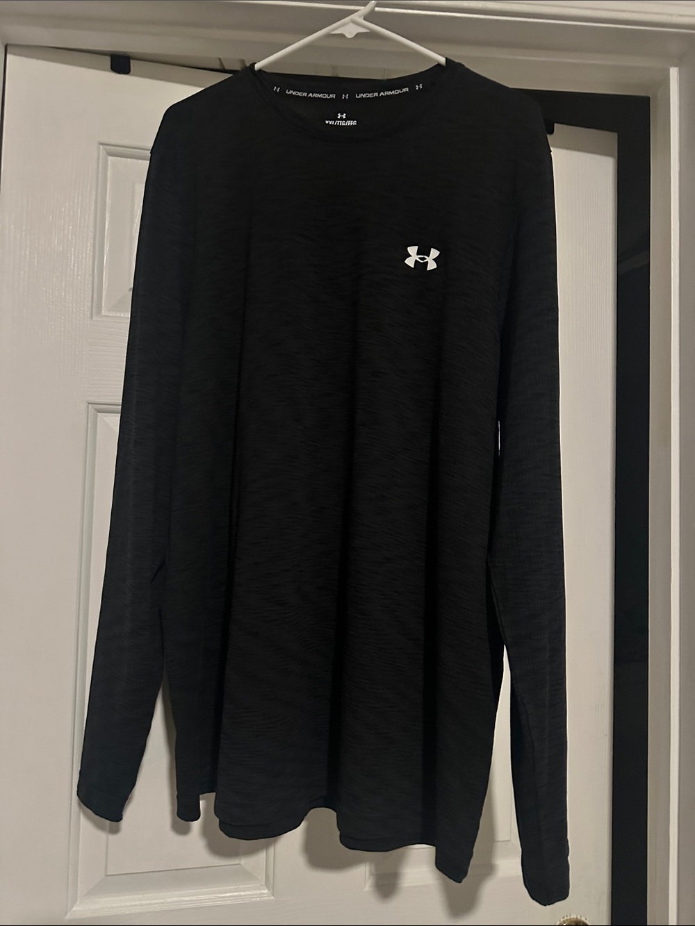 Under Armour Black Long Sleeve Tech Tee with White Logo